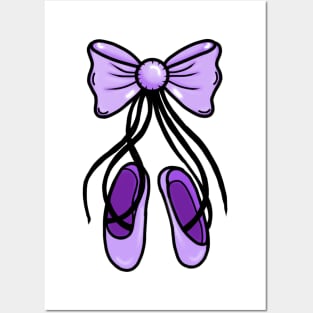 Purple Ballerina Ballet Dance Shoes Posters and Art